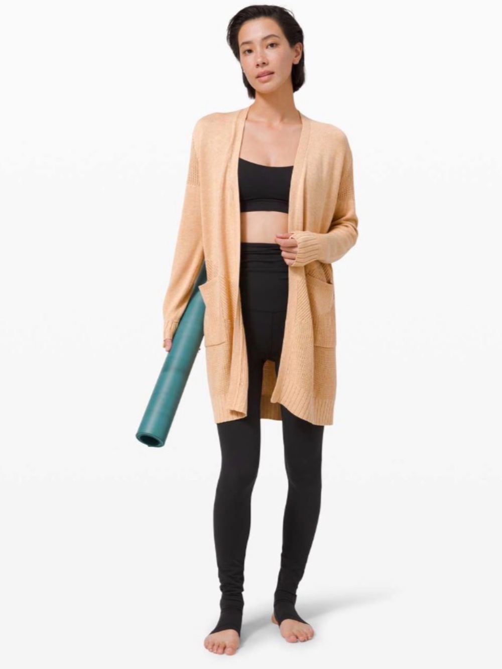 lululemon athletica sincerely yours wrap sweater cardigan in ivory peach